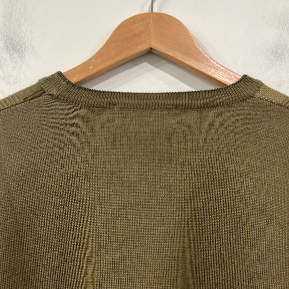 Vintage AEFFE Wool Blend Crewneck Sweater army green geo pattern knit size XL - Picture 7 of 11
